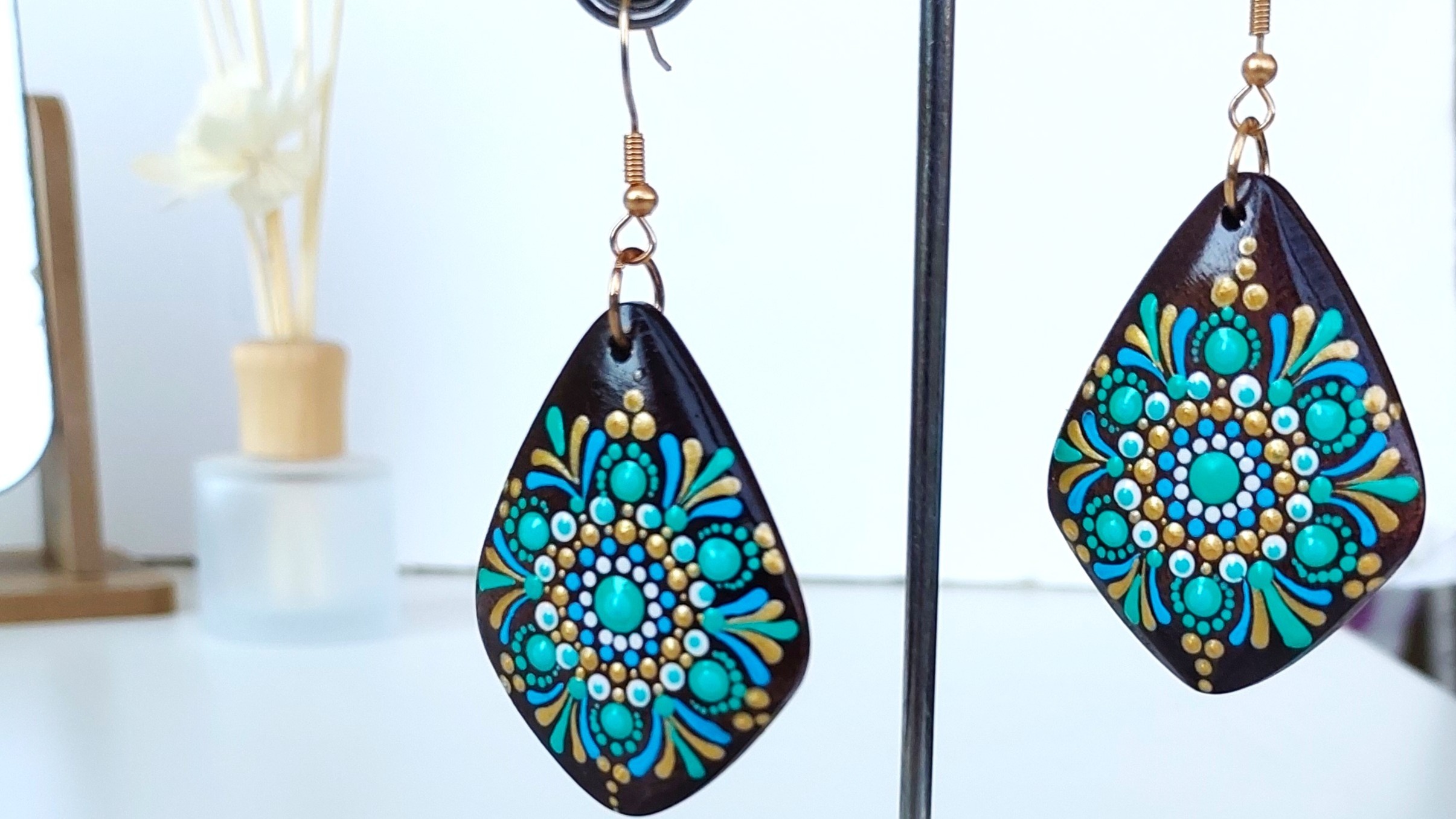 Mandala Wooden earrings